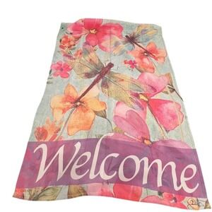 Welcome Dragonfly Garden Flag Spring Nature Theme Multicolor house flag floral